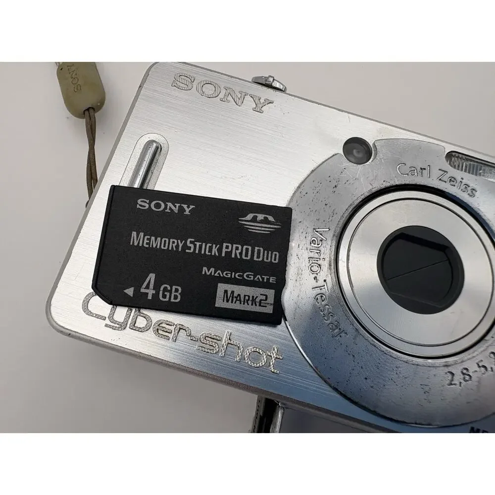 Sony Cyber-shot DSC W50 6.0MP Silver Digital Camera Bundle For Parts Not Working